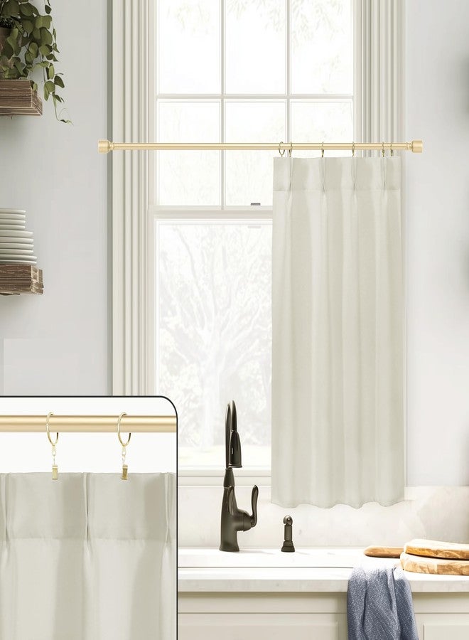 Lino Rosa Door Curtain for Kitchen Window,Pinch Pleated 80% Blackout Small Back Door Curtains for Inside Window 40 Inch Length Cream - Image 4